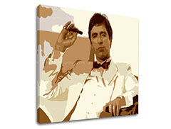 Najväčší mafiáni na plátne Scarface - Tony Montana fajčiaci cigaru