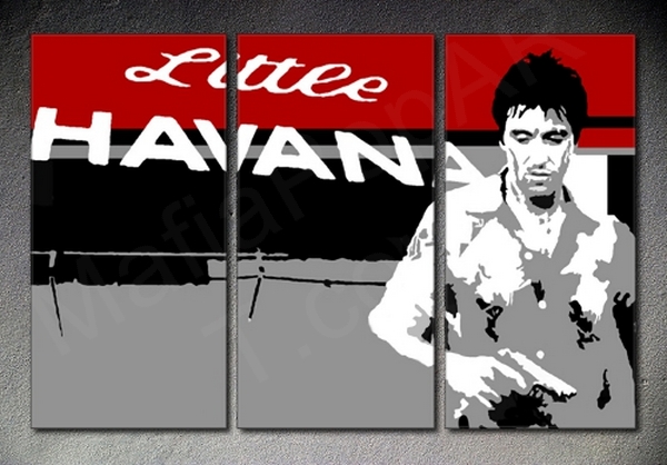 Scarface - AL PACINO "Red Blood" 3 dielny POP ART obraz na stenu