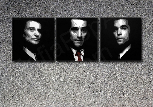 GoodFellas "Faces" Robert De Niro 3 dielny POP ART obraz na stenu