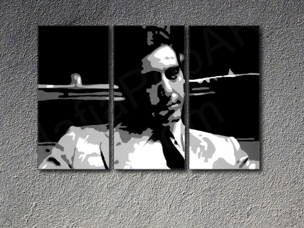 The Godfather "young" Al Pacino, 3 dielny POP ART obraz na stenu