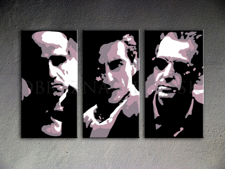 The Godfather I-III Al Pacino, Marlon Brando  3 dielny POP ART obraz na stenu
