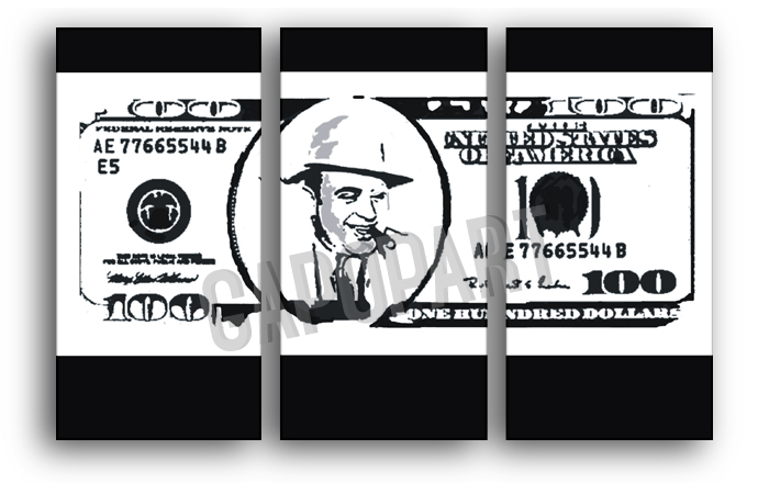 Al Capone DOLLAR 3 dielny POP ART obraz na stenu