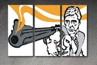 Scarface - "The GUN" 3 dielny POP ART obraz na stenu