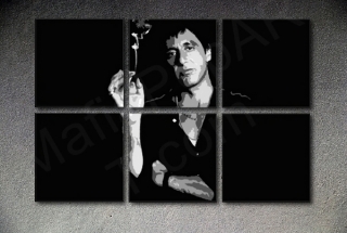 Scarface - AL PACINO 6 deilny POP ART obraz na stenu