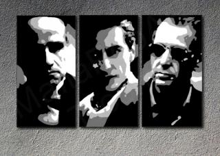 The Godfather I-III Al Pacino, Marlon Brando  3 dielny POP ART obraz na stenu