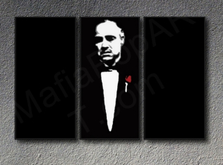 The Godfather Vito Corleone Marlon Brando 3 dielny POP ART obraz na stenu