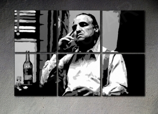 The Godfather Vito Corleone XXL Marlon Brando 6 dielny POP ART obraz na stenu
