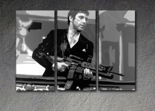 Scarface - AL PACINO "THE END" 3 dielny POP ART obraz na stenu